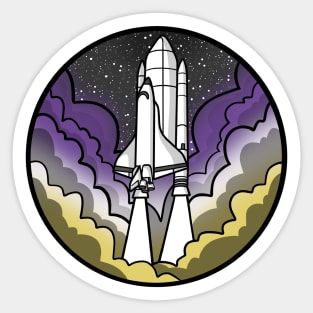 Nonbinary Pride Rocket Sticker